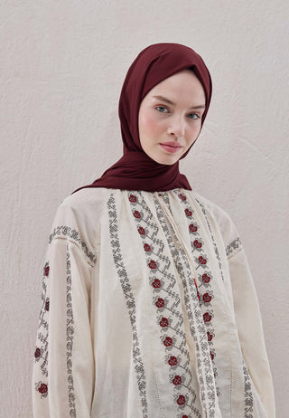 MEDİNE İPEĞİ ŞAL BORDO