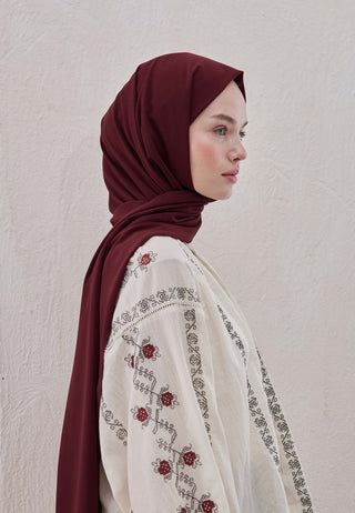 MEDİNE İPEĞİ ŞAL BORDO