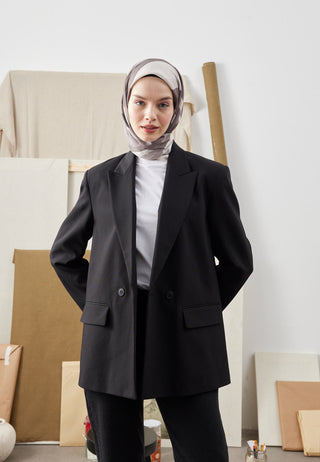 COLOR MIX DESEN PAMUK İPEK EŞARP GRİ