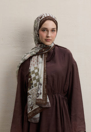 BELLA DESEN İPEK KREP ŞAL ÇİKOLATA KAHVE