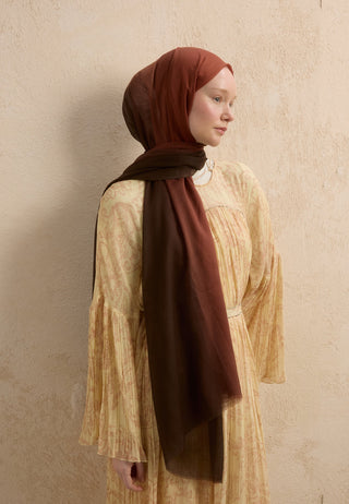 MODAL DEGRADE ŞAL KAHVE-KİREMİT