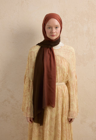 MODAL DEGRADE ŞAL KAHVE-KİREMİT