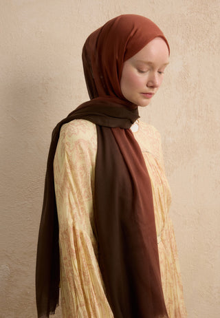 MODAL DEGRADE ŞAL KAHVE-KİREMİT