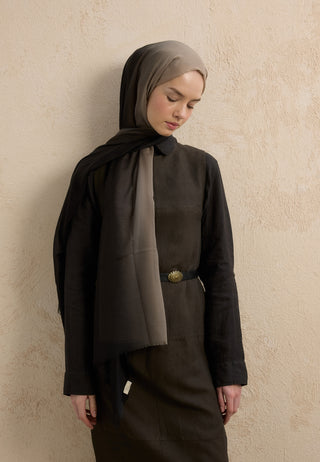 Modal Degrade Hijab Black Mink