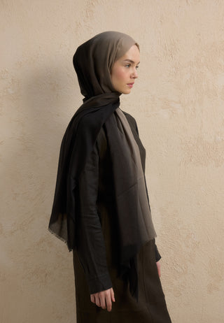 Modal Degrade Hijab Black Mink