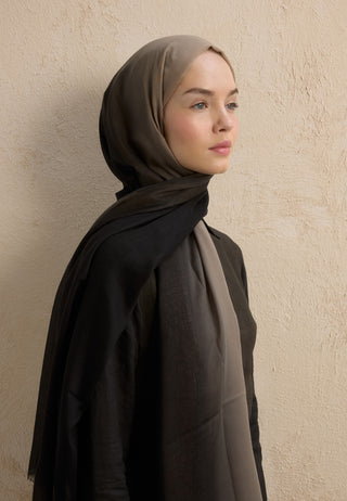 Modal Degrade Hijab Black Mink