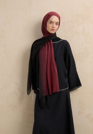 Modal Degrade Hijab Black Burgundy