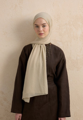 MODAL KRİNKIL ŞAL NATUREL BEJ