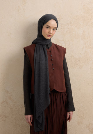 Modal Crinkle Hijab Smoke Gray