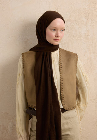 MODAL KRİNKIL ŞAL ACI KAHVE