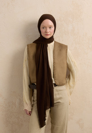 MODAL KRİNKIL ŞAL ACI KAHVE