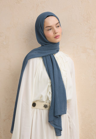 Modal Crinkle Hijab Indigo