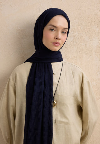 MODAL KRİNKIL ŞAL LACİVERT
