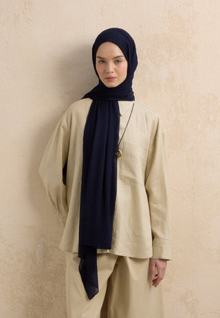 MODAL KRİNKIL ŞAL LACİVERT