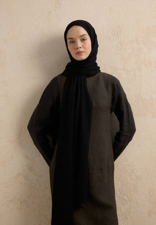 MODAL KRİNKIL ŞAL SİYAH