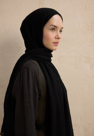 MODAL KRİNKIL ŞAL SİYAH