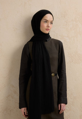 MODAL KRİNKIL ŞAL SİYAH