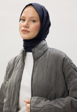 İNCE PAMUK VUAL ŞAL LACİVERT