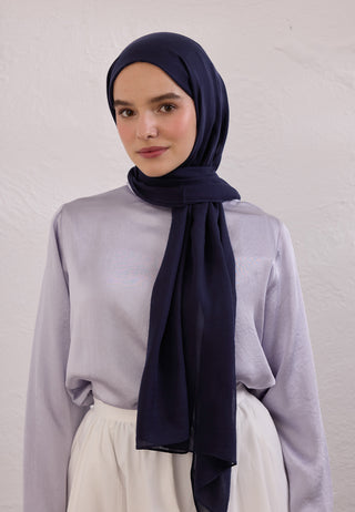 Soft Viscose Hijab Deep Navy Blue