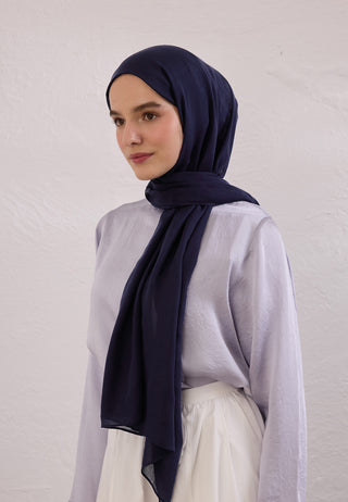 Soft Viscose Hijab Deep Navy Blue