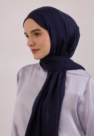Soft Viscose Hijab Deep Navy Blue