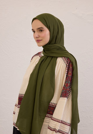 Soft Viscose Hijab Military Khaki