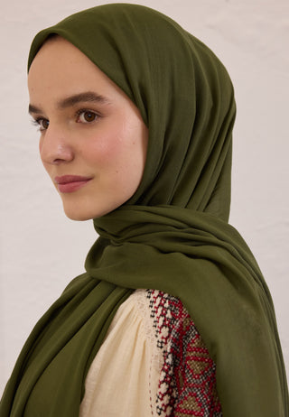 Soft Viscose Hijab Military Khaki
