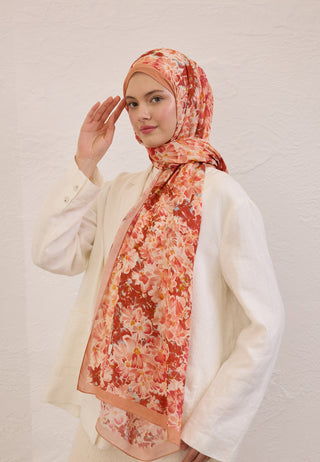 CHERRY BLOSSOM DESEN RAMİ ŞAL ŞEFTALI