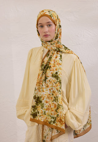 Cherry Blossom Patterned Rami Hijab Daylight