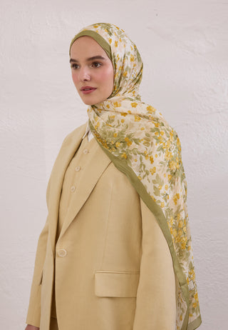 Emmett Patterned Rami Hijab Khaki