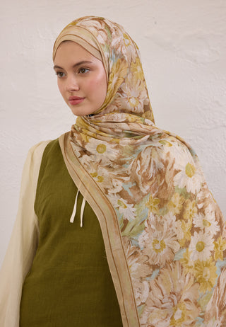 Jasmine Joy Patterned Rami Hijab Beige