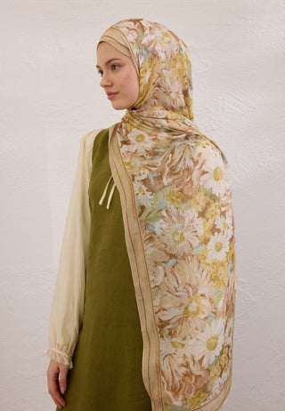 Jasmine Joy Patterned Rami Hijab Beige