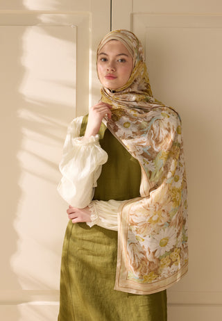 Jasmine Joy Patterned Rami Hijab Beige