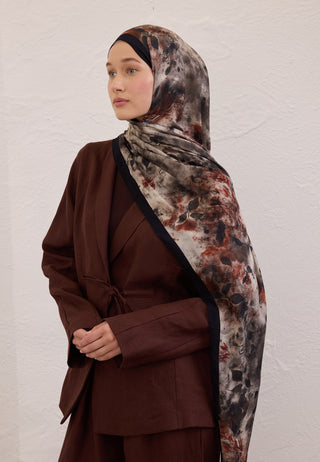 Naomi Patterned Rami Hijab Black