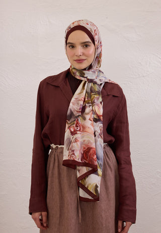 NERISSA DESEN RAMİ ŞAL BORDO