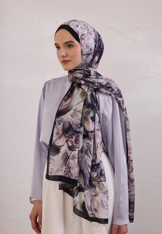 Nerissa Patterned Rami Hijab Depp Purple