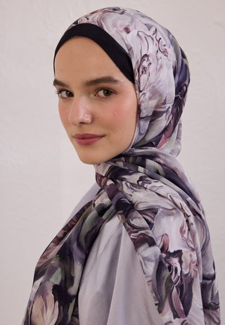 Nerissa Patterned Rami Hijab Depp Purple