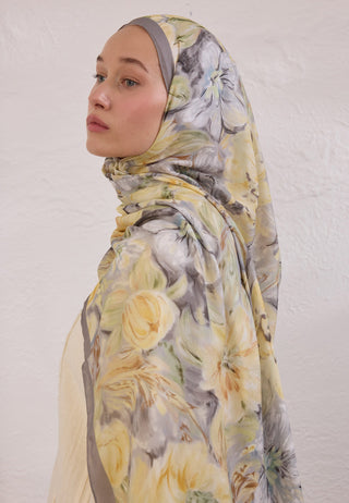 PURE FLORA DESEN RAMİ ŞAL FÜME