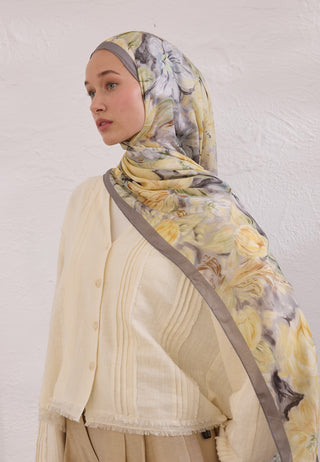 PURE FLORA DESEN RAMİ ŞAL FÜME