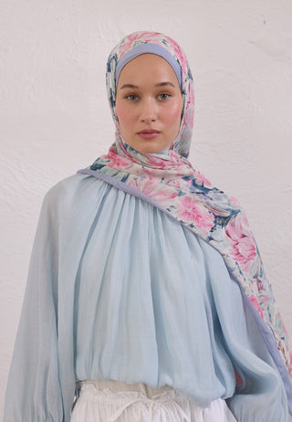 PURE FLORA DESEN RAMİ ŞAL PEMBE