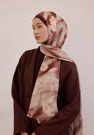 SOFT DAISY DESEN RAMİ ŞAL AĞAÇ KABUĞU