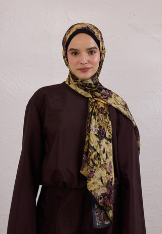 SUMMER BLOOM DESEN RAMİ ŞAL SİYAH