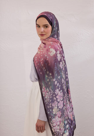 WISTERIA DESEN RAMİ ŞAL MOR