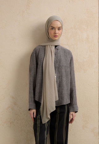 Modal Crinkle Hijab Silver