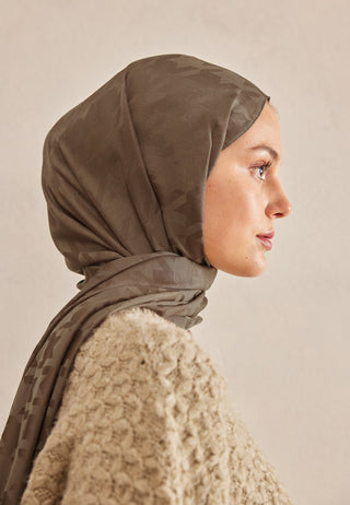 Houndstooth Jacquard Hijab Ash
