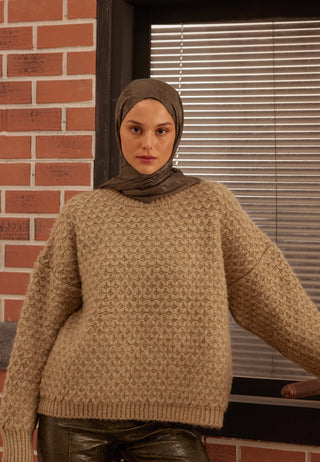 Houndstooth Jacquard Hijab Ash