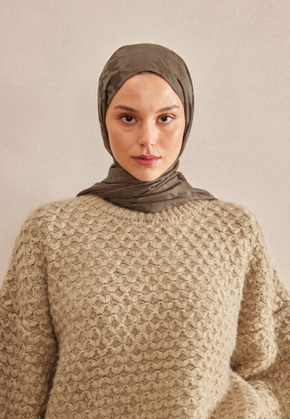 Houndstooth Jacquard Hijab Ash