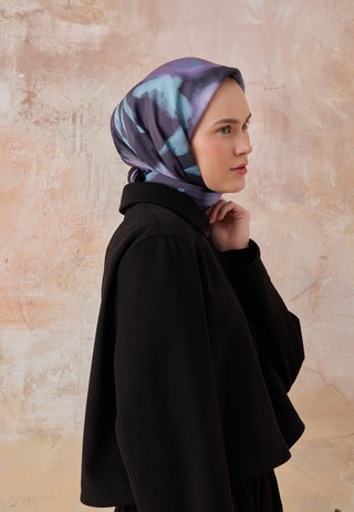 DARCY DESEN PAMUK İPEK EŞARP GECE MAVİSİ