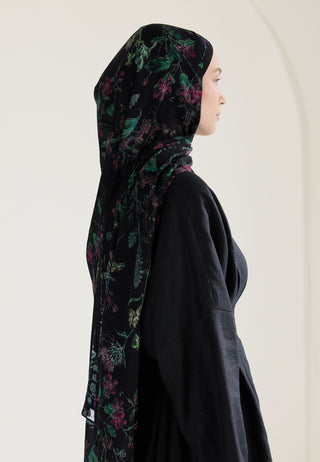 Garden Joy Floss Viscose Hijab Black