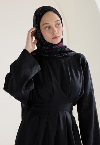 Garden Joy Floss Viscose Hijab Black